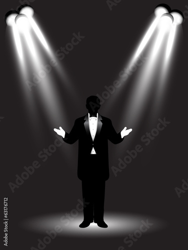 silhouette artist on stage