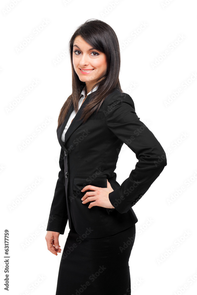 Smiling businesswoman isolated on white Smiling businesswoman isolated on white