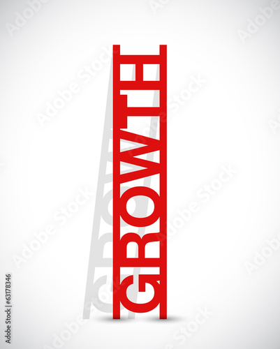 growth text ladder concept illustration design