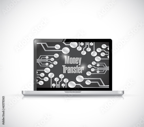 computer money transfer illustration design photo