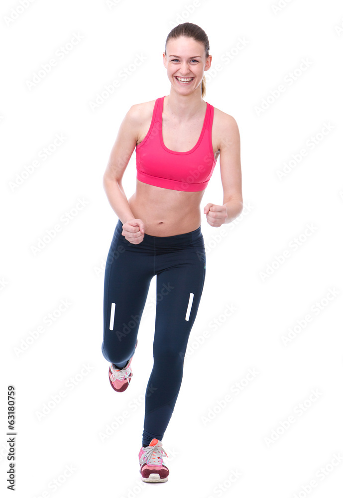 Young woman smiling on jogging