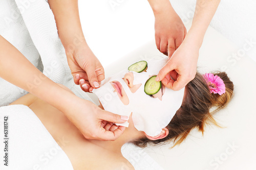 Mask and cucumber