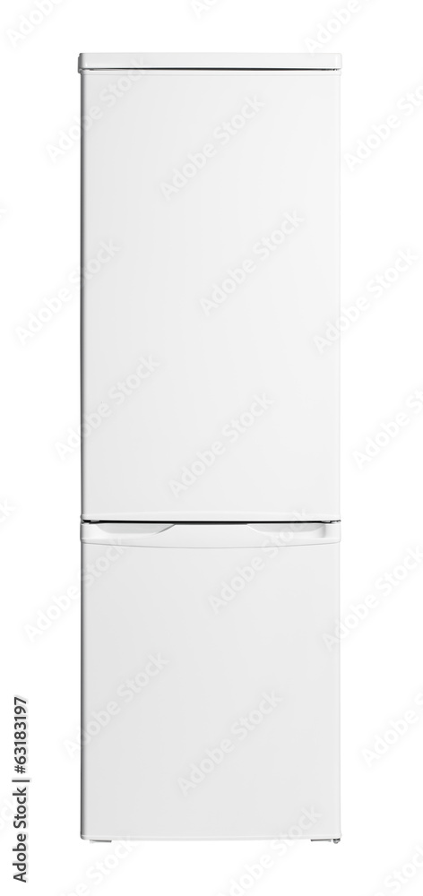 The image of enclosed refrigerator isolated on white. The image of enclosed refrigerator isolated on white.