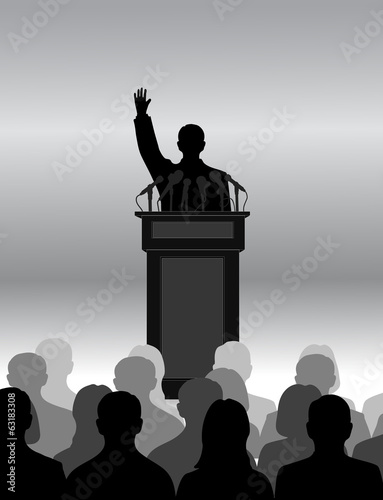 silhouette of the person among public