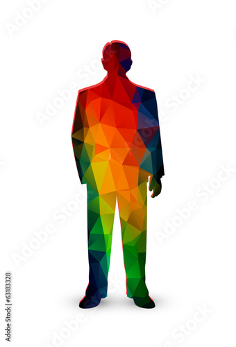 silhouette of the businessman from color polygons