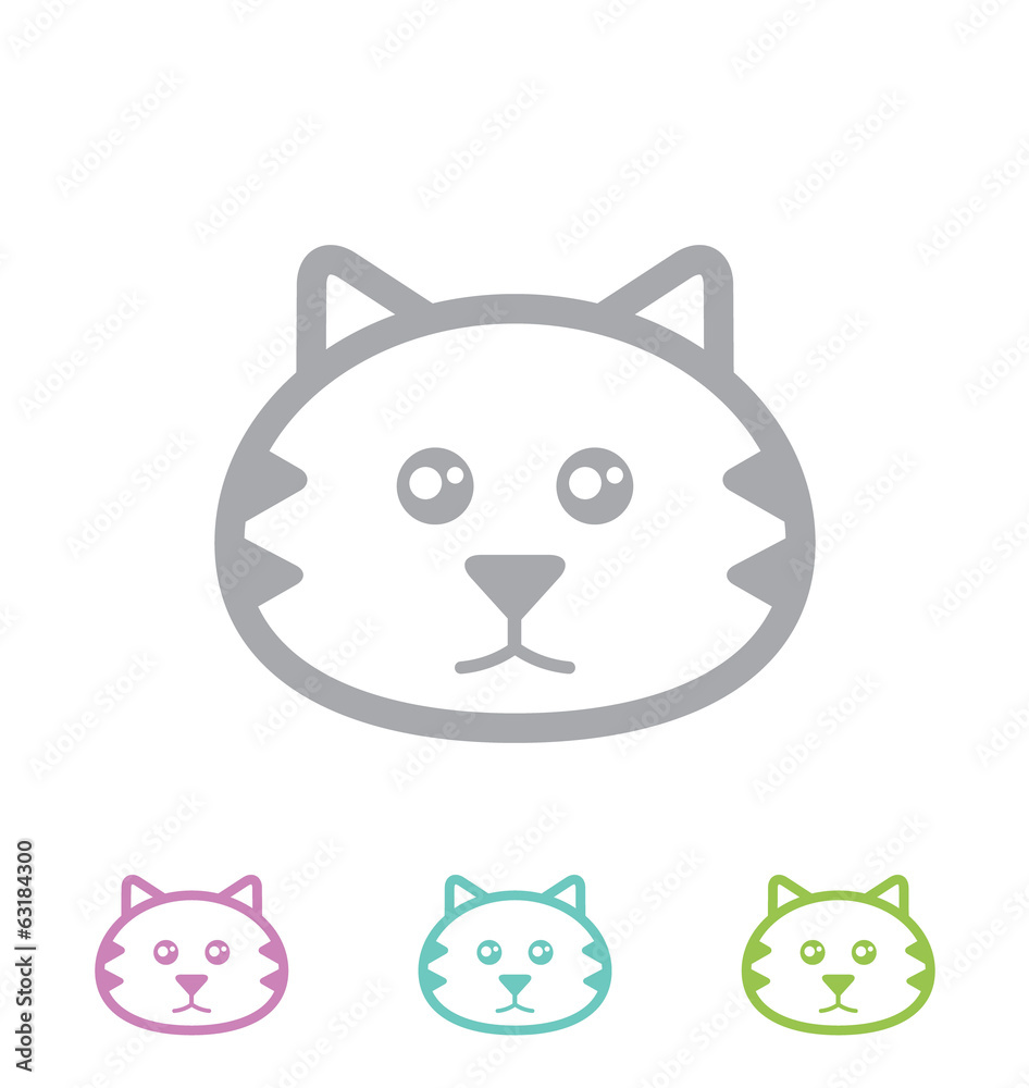 Cat head. Vector icon. Cat head. Vector icon.