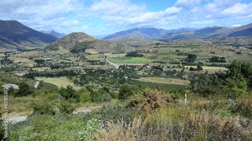 Landscape of Kawaru River valley in Otago, New Zealand. photo