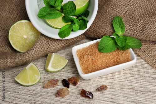 Ingredients for lemonade on table