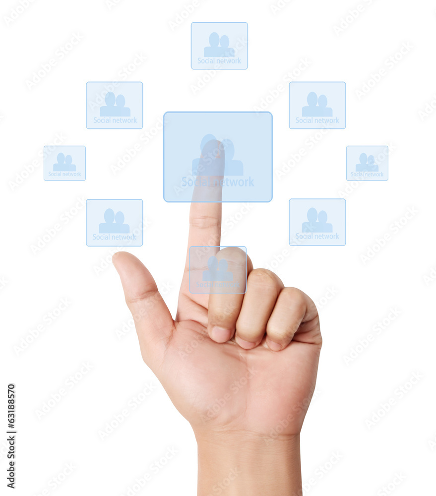pressing modern social buttons pressing modern social buttons