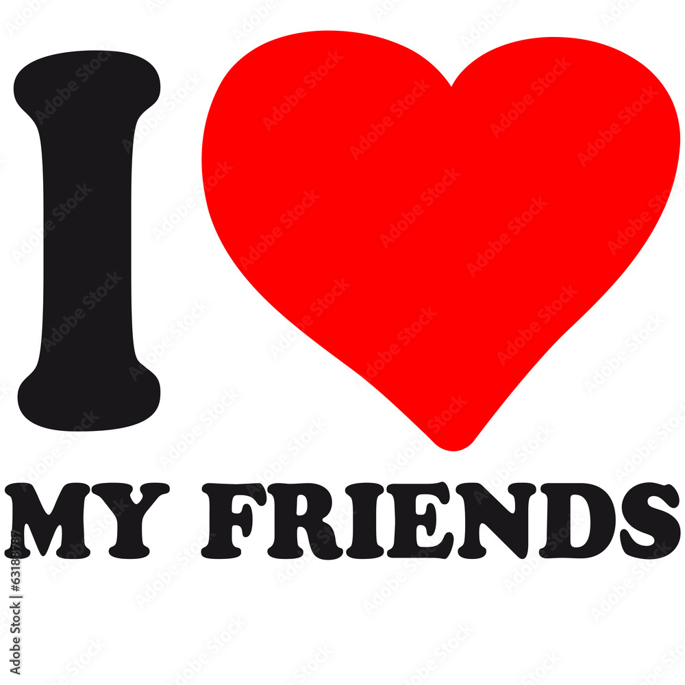 I Love My Friends Herz Logo Stock Illustration | Adobe Stock