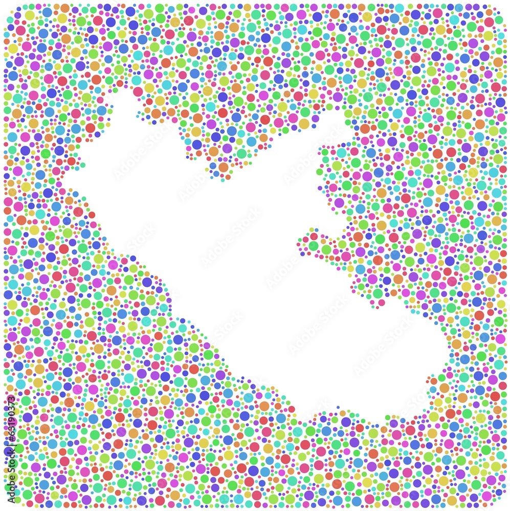Map of Lazio - Italy - into a square colored icon