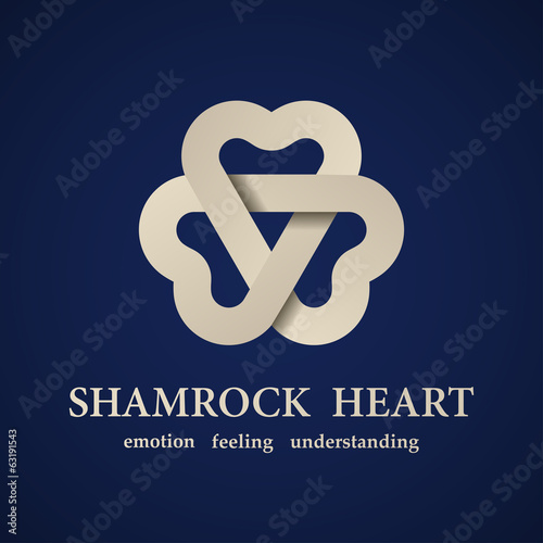 vector abstract shamrock heart symbol