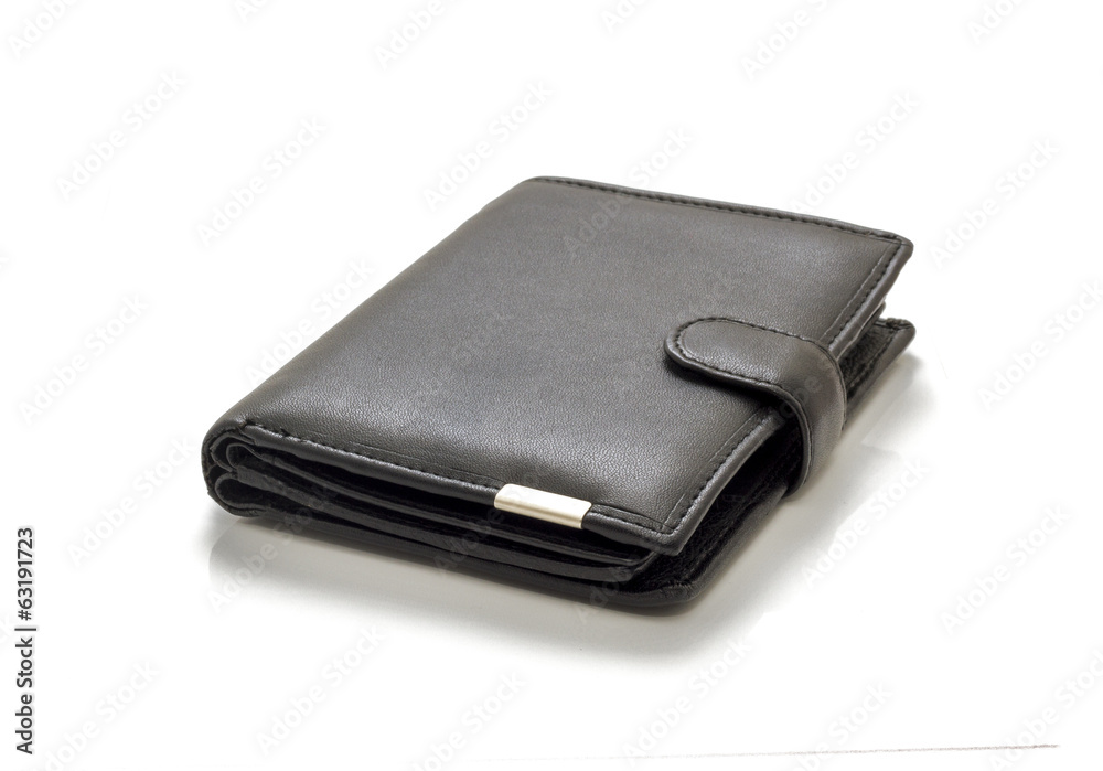 Black leather purse. Black leather purse.