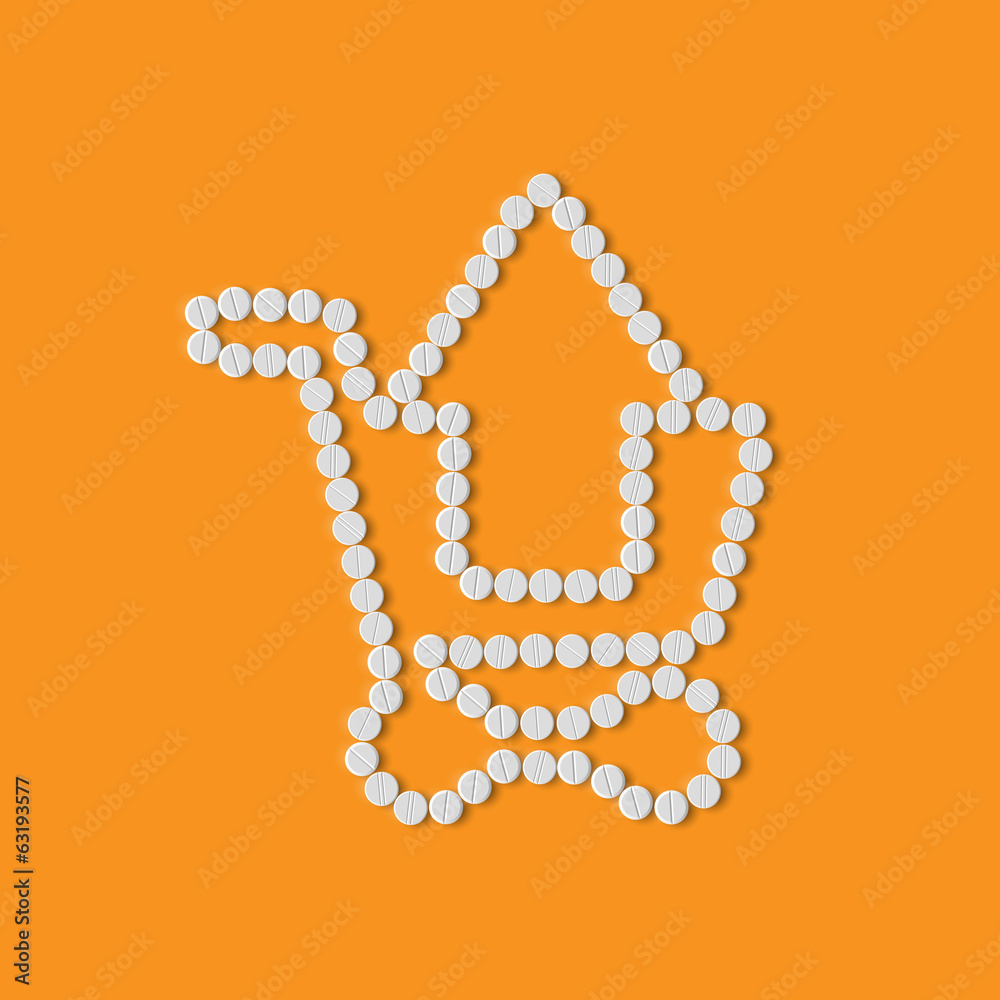 pills concept: shopping, trolley, arrow pills concept: shopping, trolley, arrow