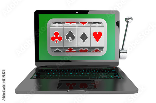 Slot machine inside laptop photo