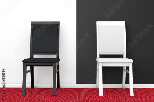 Fototapeta Naklejka Na Ścianę i Meble -  Black and White Chairs