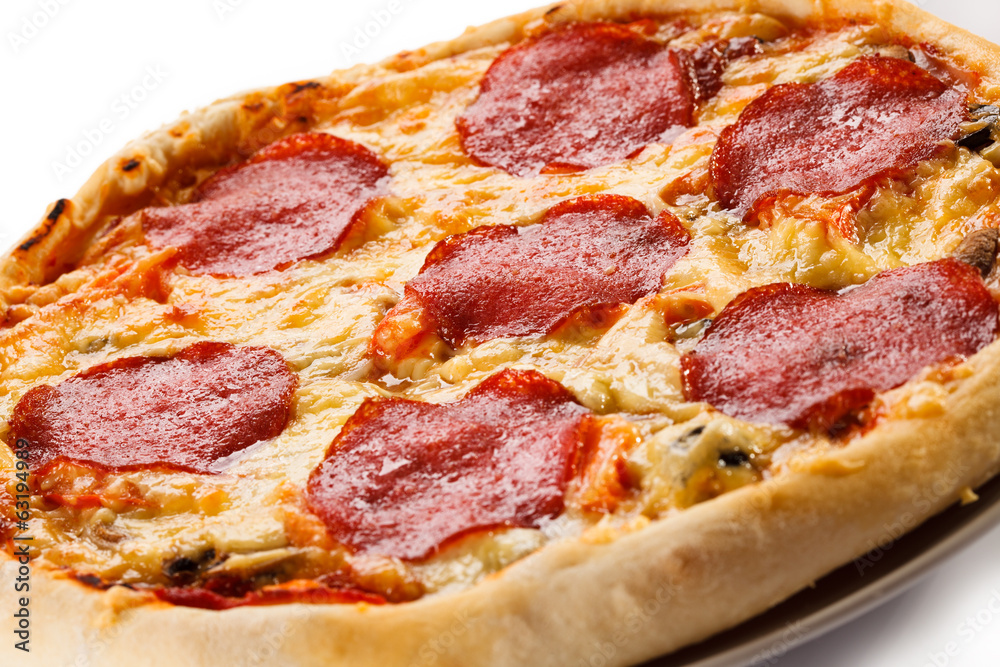 Pizza on white background Pizza on white background