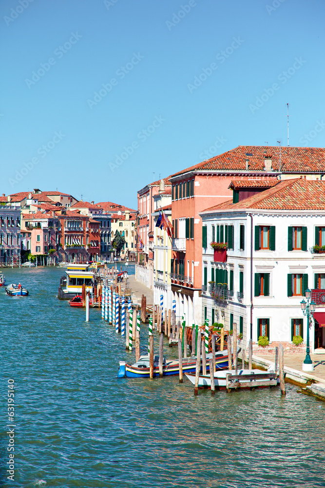 View on Grand Canal from Ponte degli Scalzi in Venice, Italy
