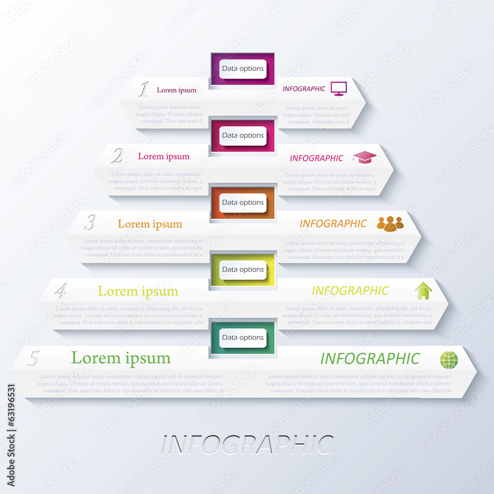 Abstract vector design infographic with numbers Abstract vector design infographic with numbers