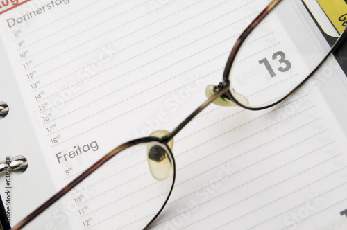 calendar and glasses