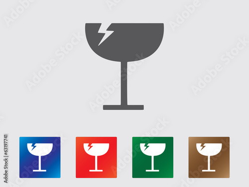 Fragile cargo icon collection