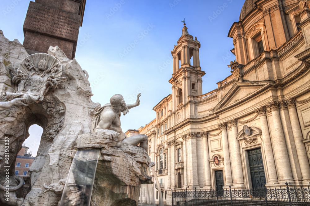 Bernini statue in piazza Navona, Rome