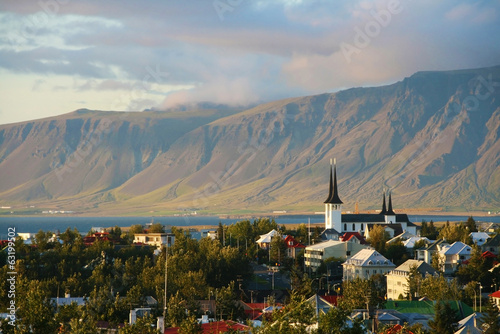 Reykjavik and mount Esja