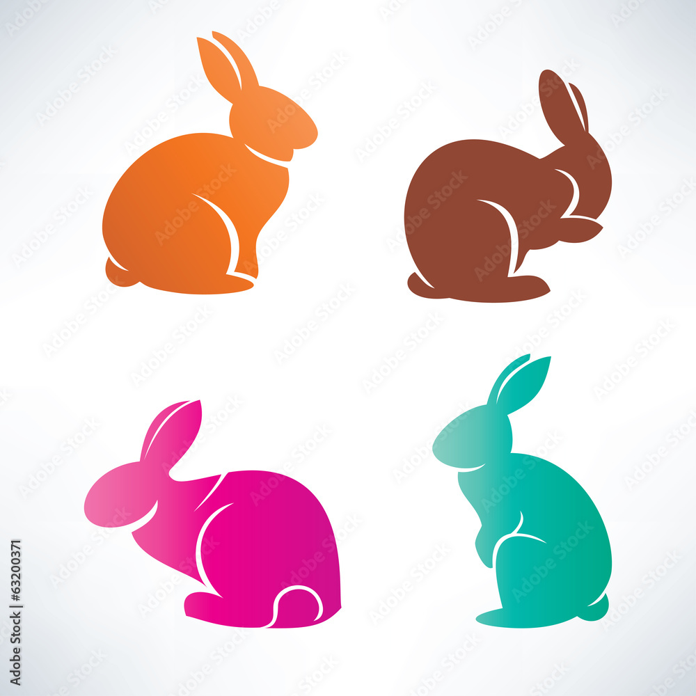 bunny silhouette vector collection