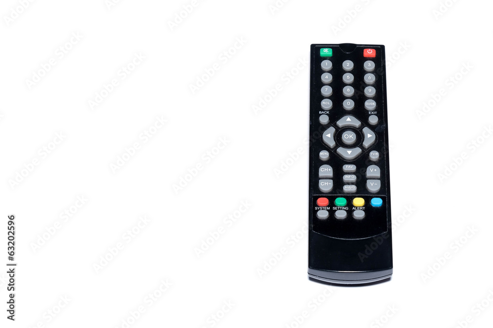 black remote control on isolated background black remote control on isolated background