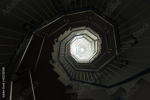 Spiral staircase ,viewed from the bottom #63202568