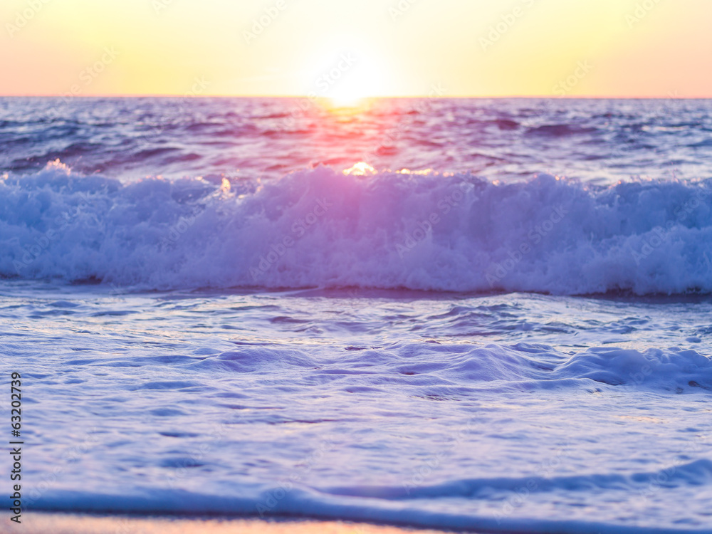 Fototapeta premium Sunset at Agios Ioannis beach in Lefkada