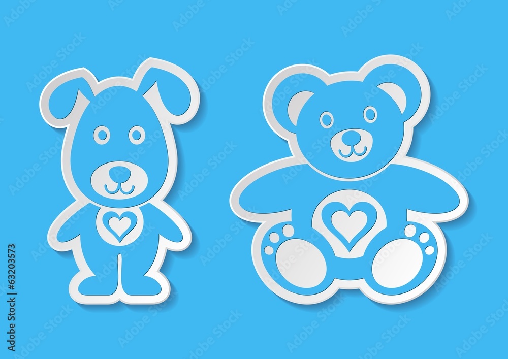 Teddy bear and dog Teddy bear and dog