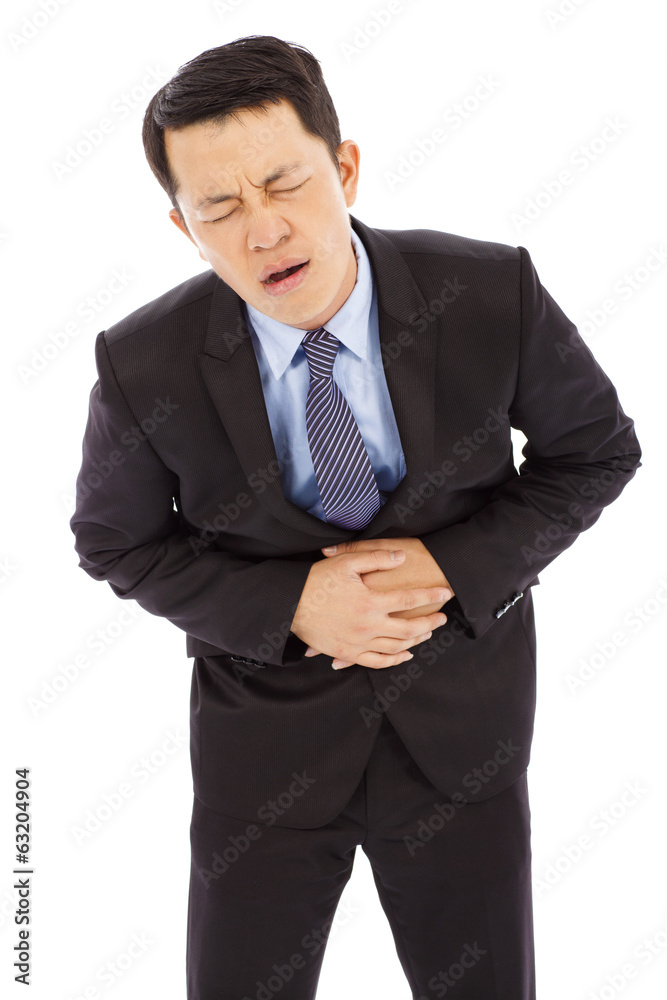 businessman feeling uncomfortable with painful expression businessman feeling uncomfortable with painful expression