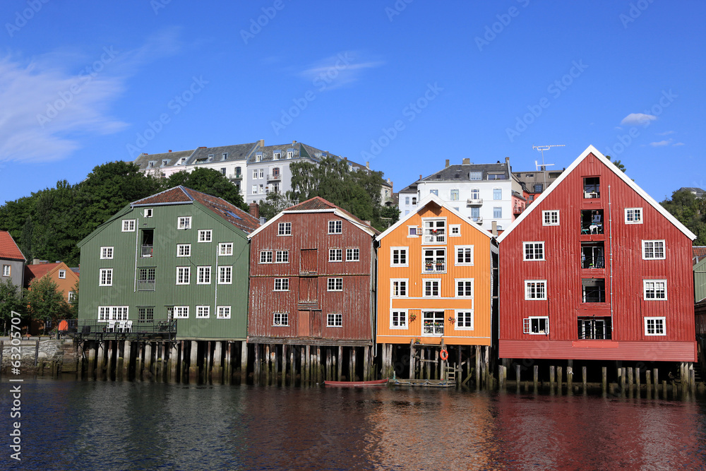 Old Storehouses in Trondheim, Norway