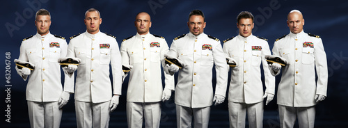 Quadro em tela group of 6 handsome captain sea ship