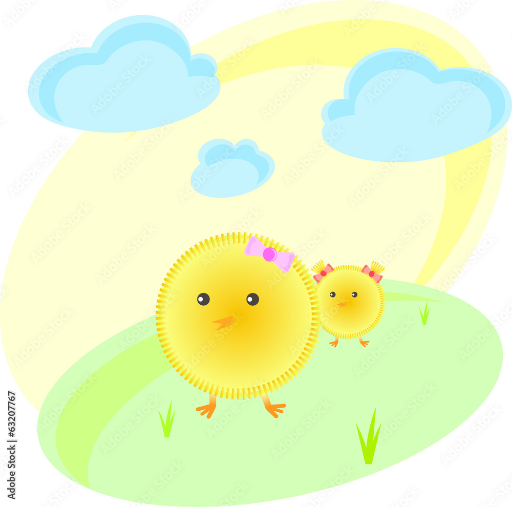 Fototapeta premium Hen and chick