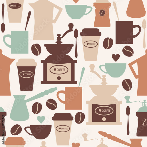 Vintage coffee seamless pattern