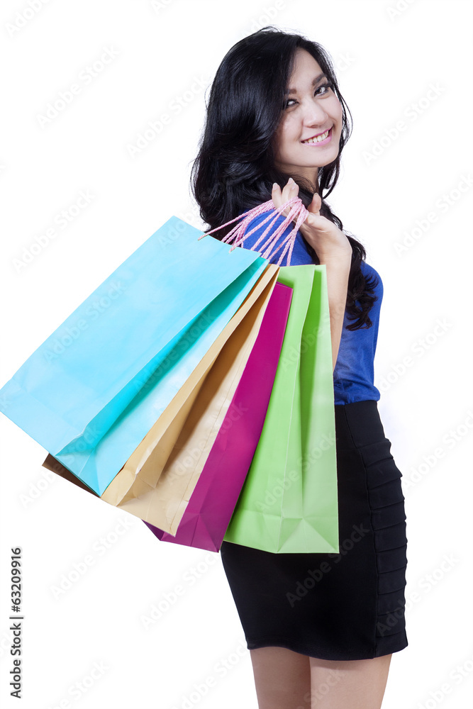 Beautiful girl with shopping bags Beautiful girl with shopping bags