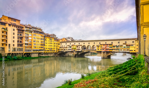 View of famous Ponte Vecchio bridge in Florence © Martin M303