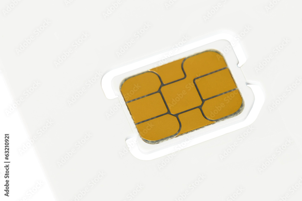 Nano sim card blank on white background Nano sim card blank on white background