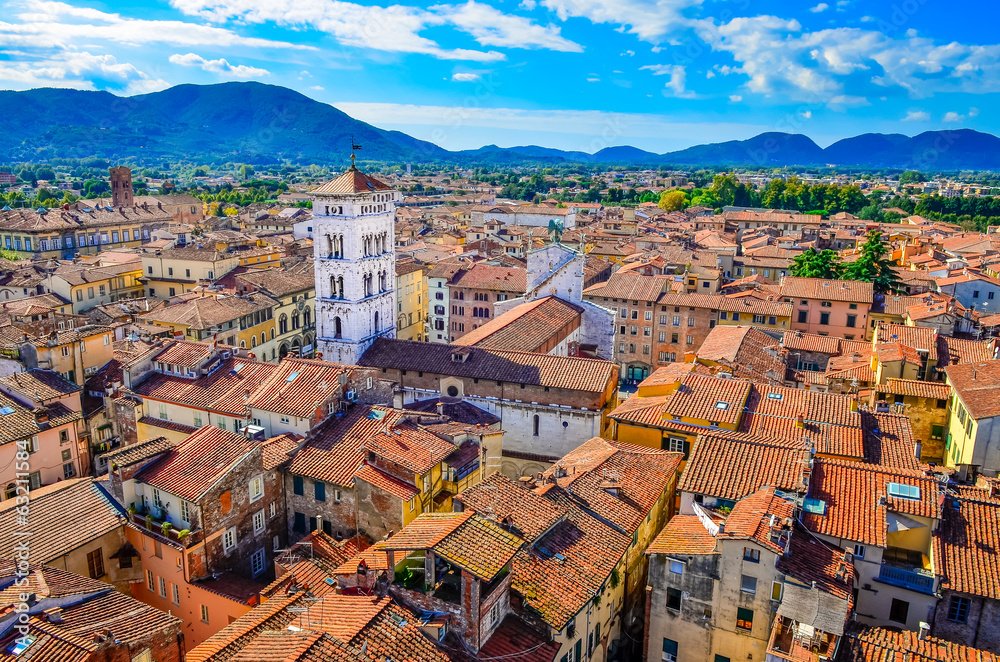 Scenic view of Lucca village in Italy