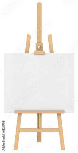 Isolated Easel and Canvas.