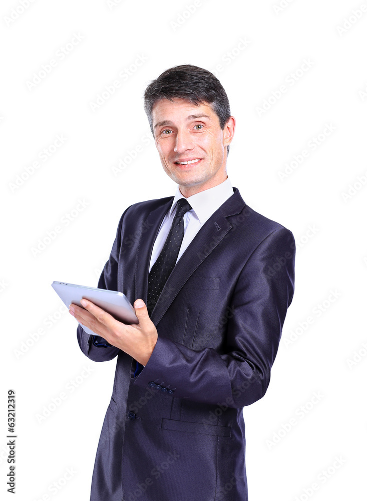 Businessman using a tablet computer Businessman using a tablet computer