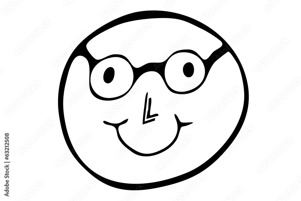 Smiley mit Brille...