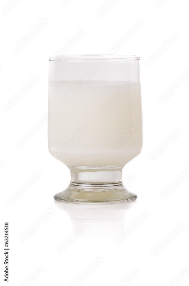 glass of milk on a white background glass of milk on a white background