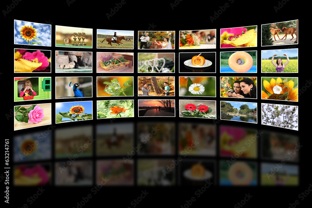 Cyfrowy zbiór zdjęć w telewizji internetowej. - obrazy, fototapety, plakaty 