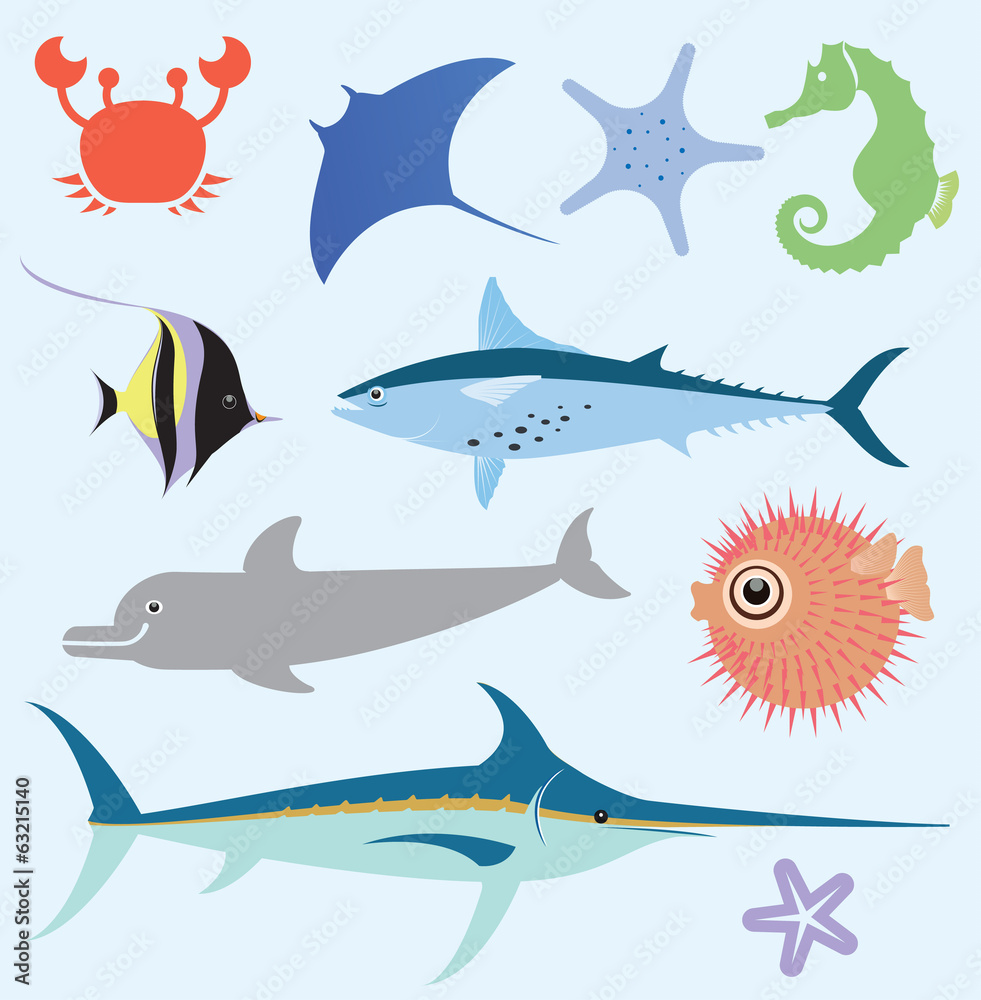 Sea vector set Sea vector set