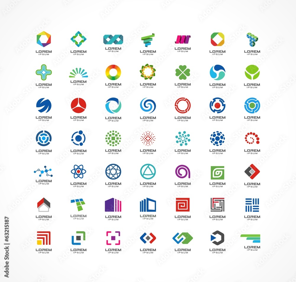 Set of icon design elements. Abstract logo ideas. - obrazy, fototapety, plakaty 