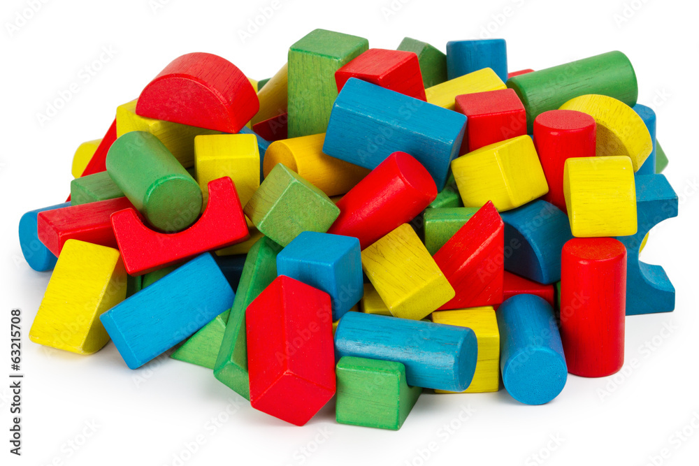 Toy blocks, multicolor wooden building bricks heap Toy blocks, multicolor wooden building bricks heap