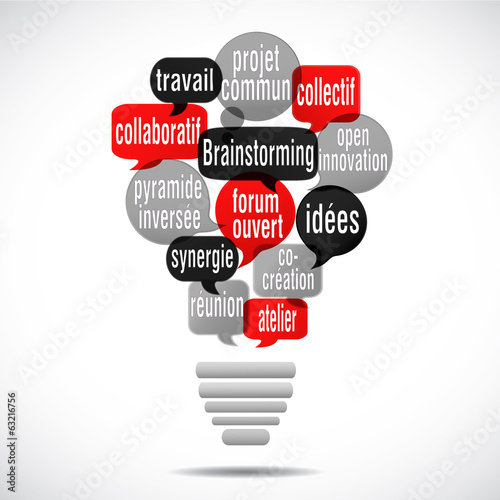 nuage de mots bulles ampoule : brainstorming (cs5)